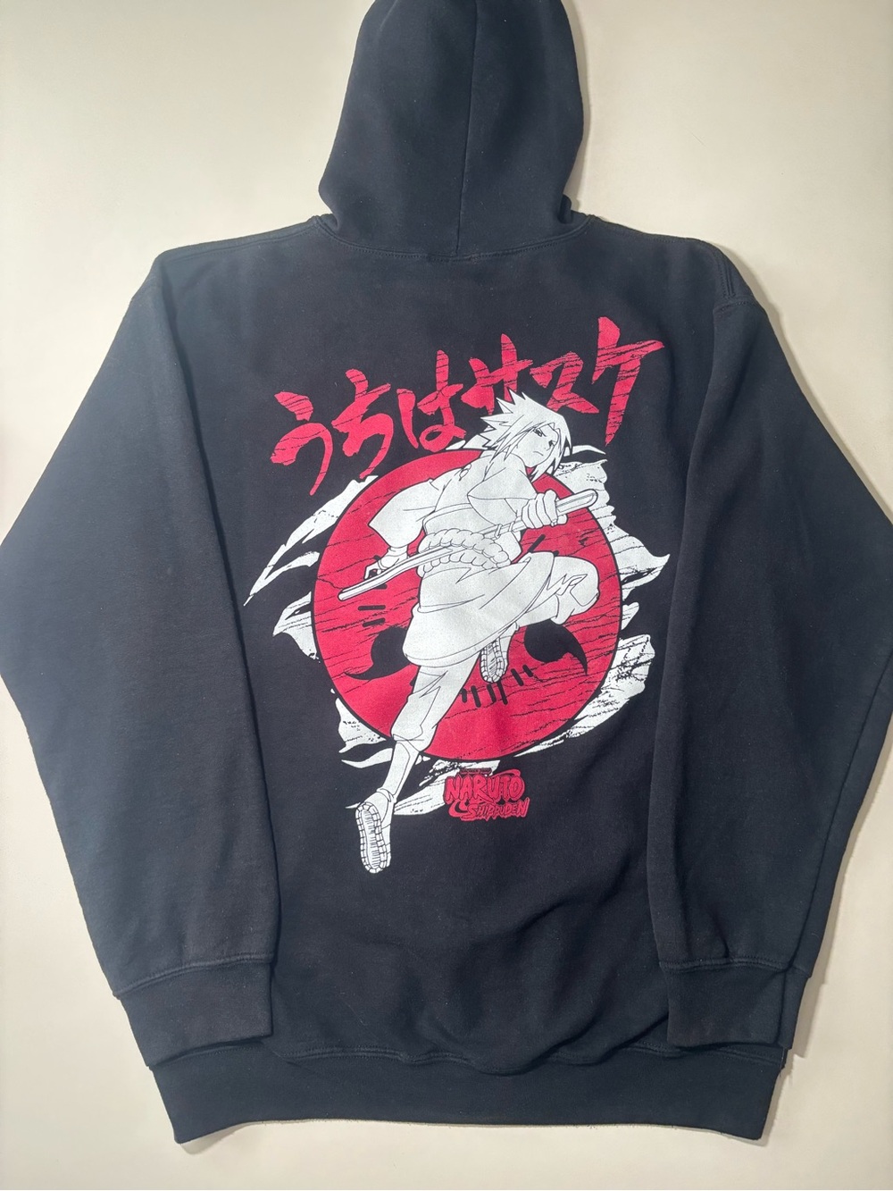 Vintage Naruto Shippuden Sasuke Uchiha sharingan Y2K anime zip up hoodie